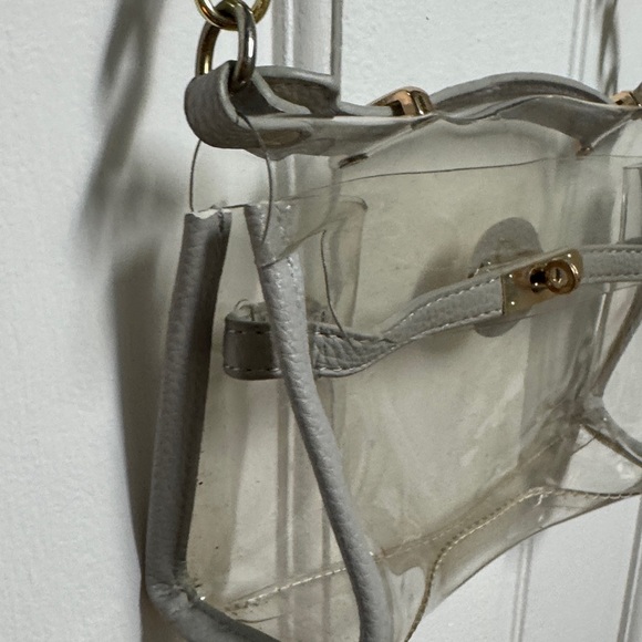 Transparent clear Crossbody stadium Bag with Black Strap - Picture 3 of 6
